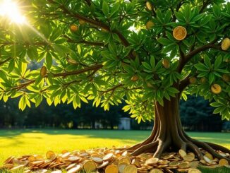 Money blooming from a tree.