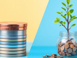 CDs and money tree illustrating savings options.