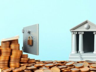 Money growing in a bank versus a stack of coins.
