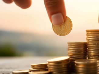 Golden coins piled high near a person holding a savings account passbook.