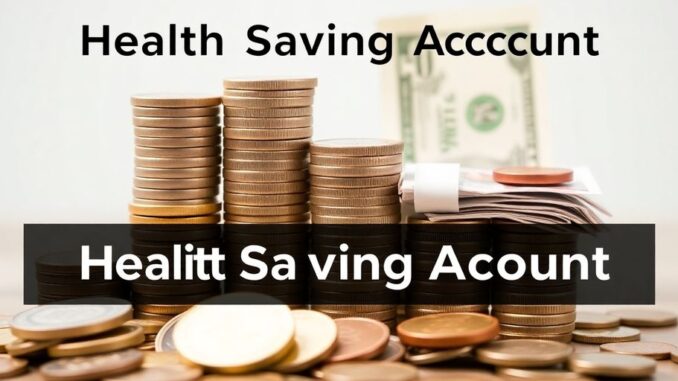 Health Savings Account balance growing with coins.