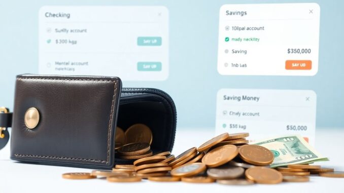 Open bank accounts with money flowing between them.