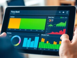 Person reviewing digital financial interface on a tablet.