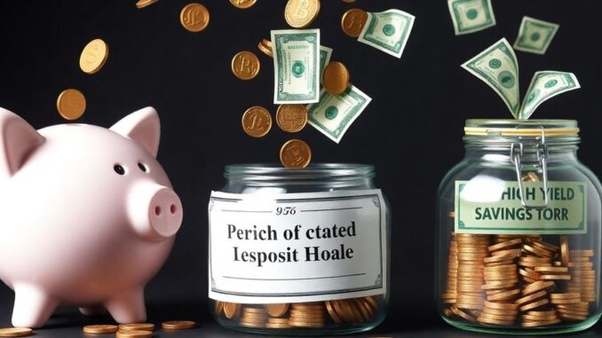 Money growing in different savings accounts.