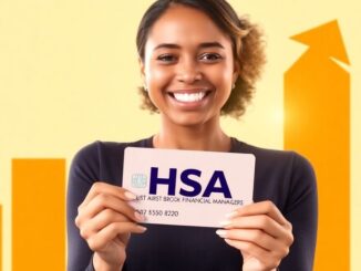 Person happily reviewing HSA benefits with investment growth.