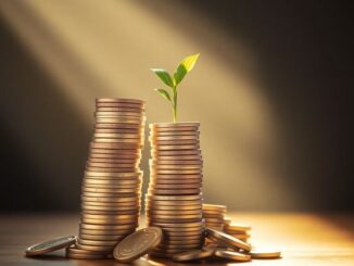 Money growing from a savings account.