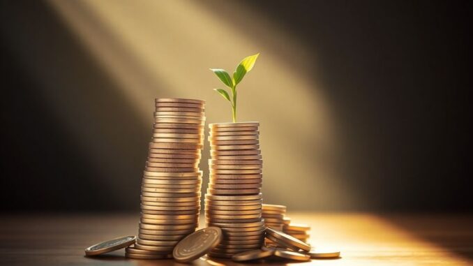 Money growing from a savings account.