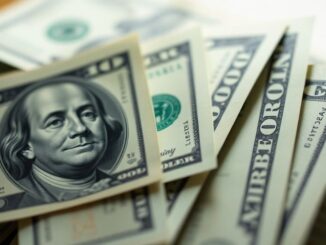 US dollar bills with a plus sign.