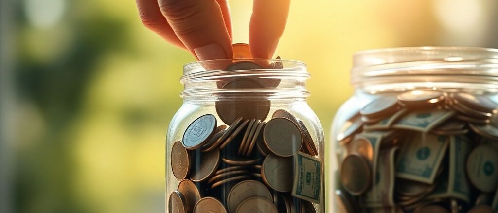 Money growing in a savings account.